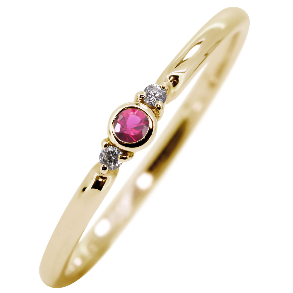 楽天市場】指輪 ルビーリング ピンキーリング 10金 10k レディース