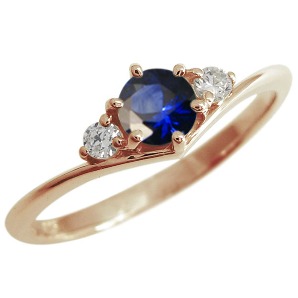 楽天市場】サファイア V字リング シンプルリング 指輪 K18 : PLEJOUR