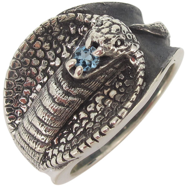 楽天市場】シルバーリング メンズ 指輪 ヘビ 蛇 コブラ 誕生石 選べる