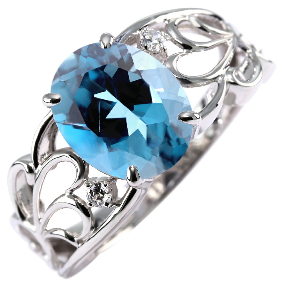 楽天市場】ロンドンブルートパーズ リング 指輪 18金 レディース 11月