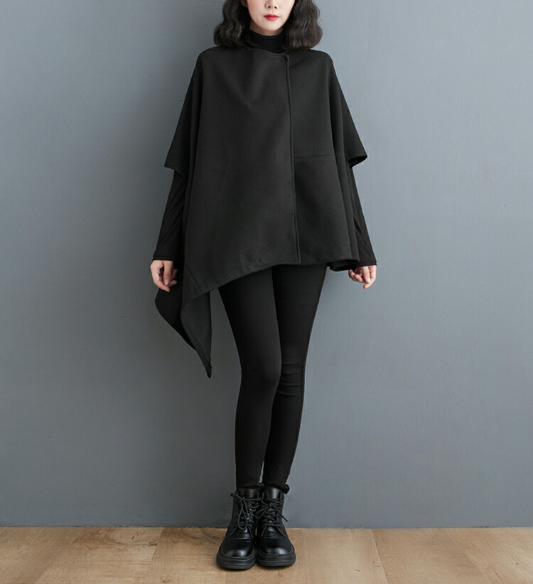 楽天市場】ウール ポンチョ ケープコート レディース 秋冬 ポンチョ