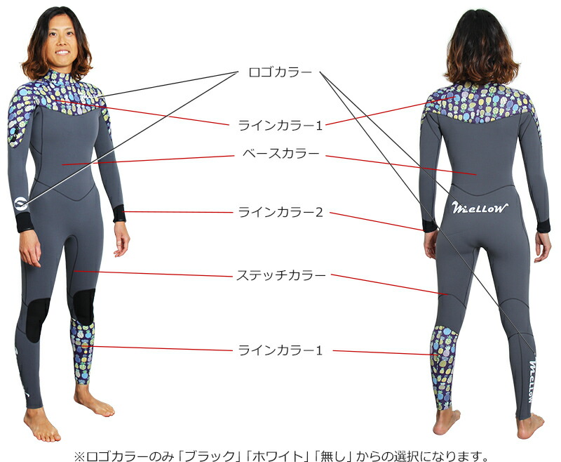 楽天市場】最新モデル MELLOW GIRLS ウェットスーツ ジャーフル 3mm