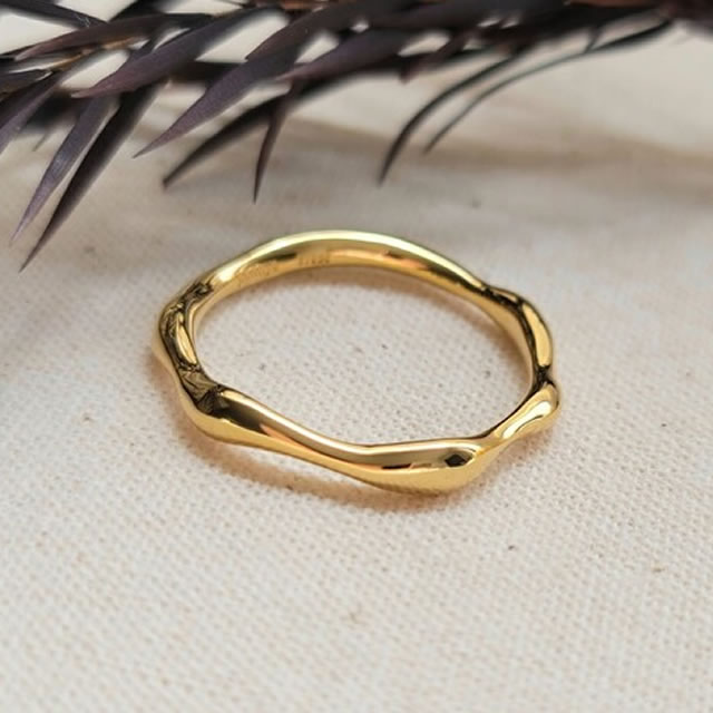 楽天市場】【受注製作】重ね付け にもオススメ ウェーブ ゴールド