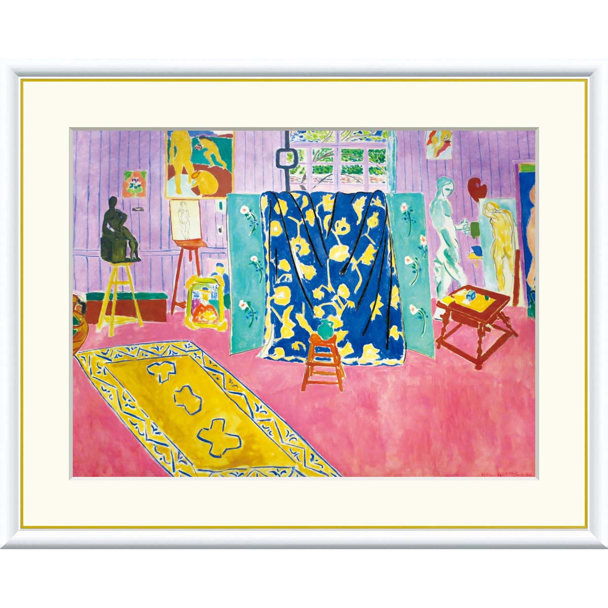 楽天市場】絵画 世界の名画 バラ色のアトリエ アンリ・マティス 額入り