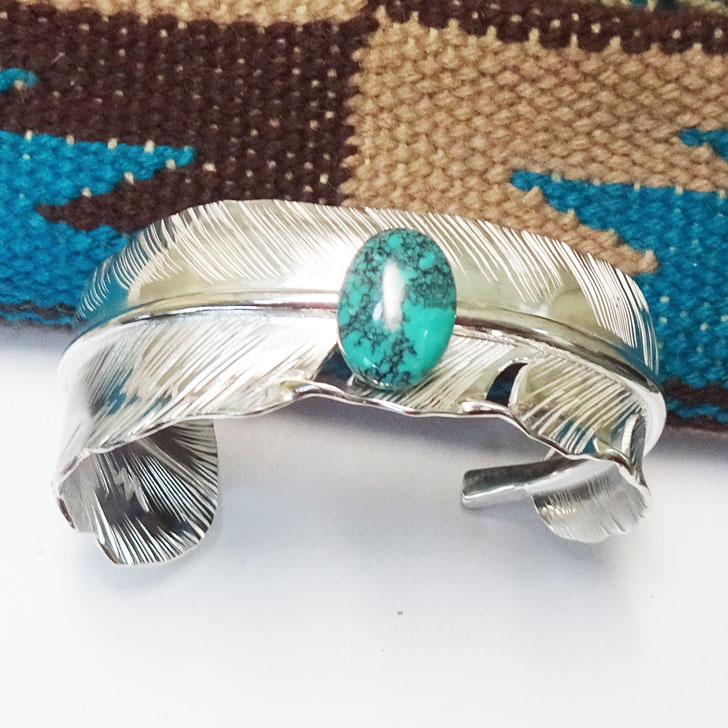 楽天市場】フェザーバングル ウェブ ターコイズ 13×18mm【受注製作