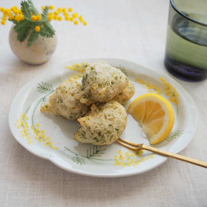 楽天市場】徳永遊心窯 色絵ミモザ 鍔型皿 小 / つば型 ツバ型 色絵