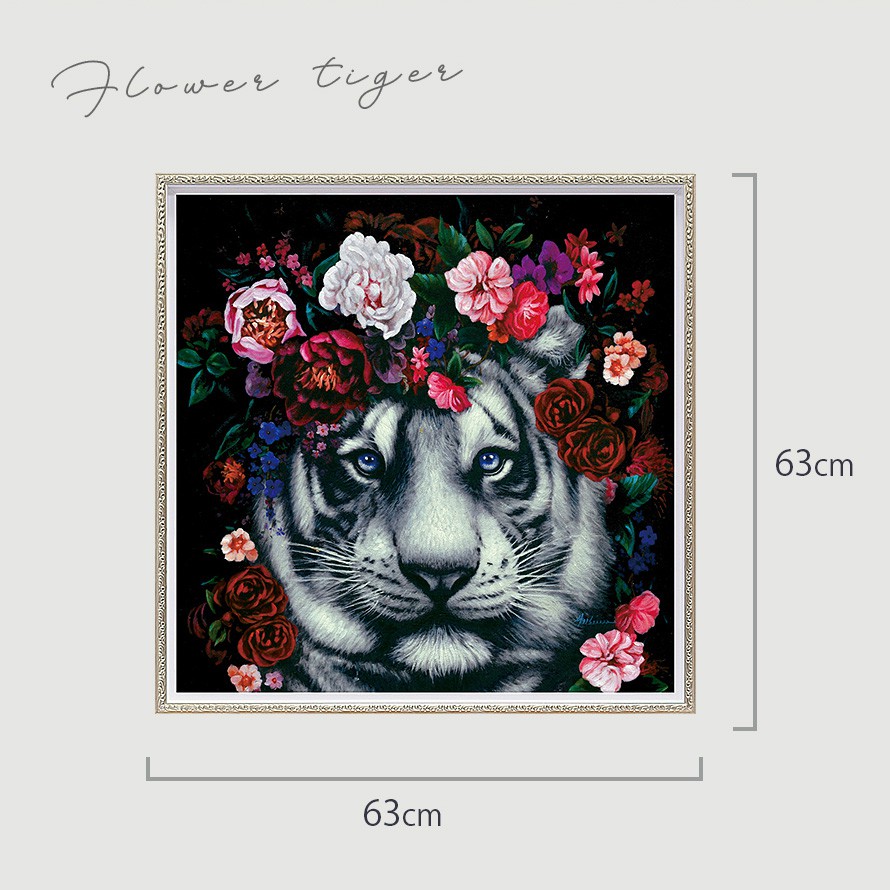楽天市場】オイルペイント ハンドペイント 63×63cm アート 虎 表情