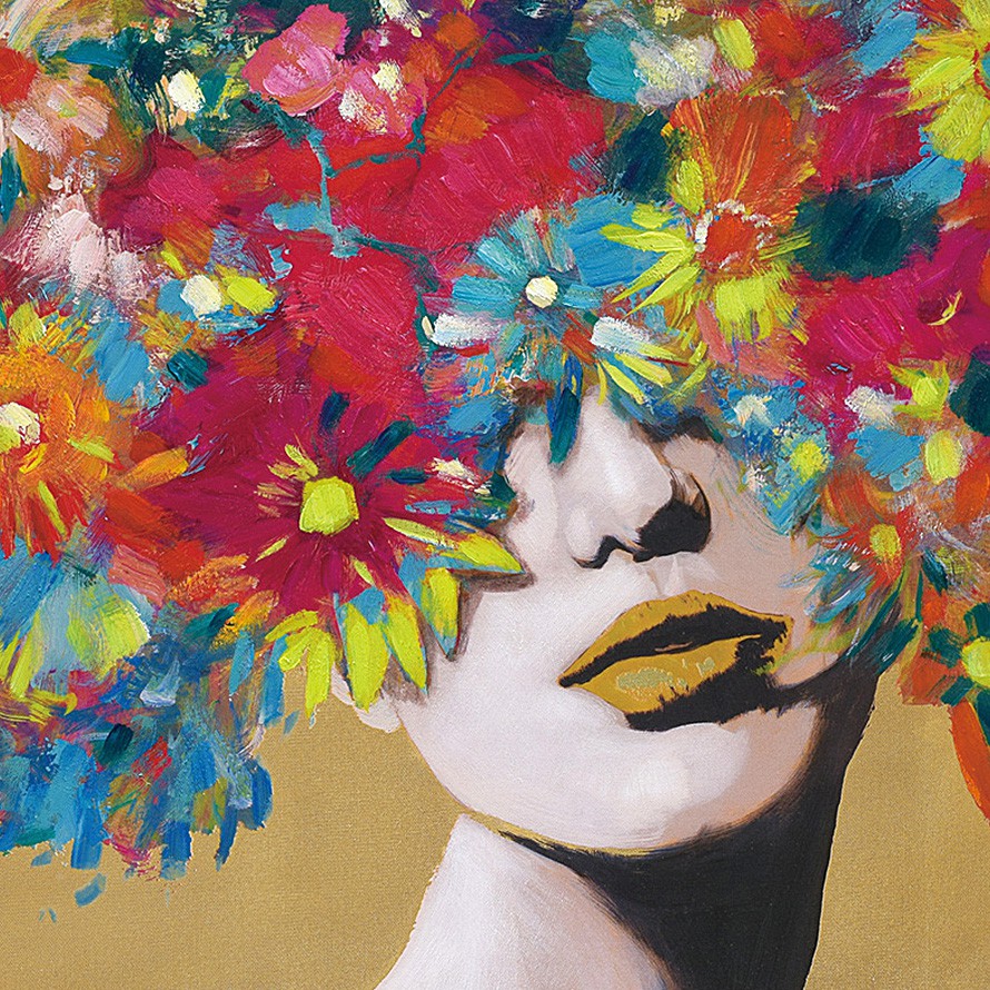 楽天市場】オイルペイント ハンドペイント 63×63cm アート 女性 モダン