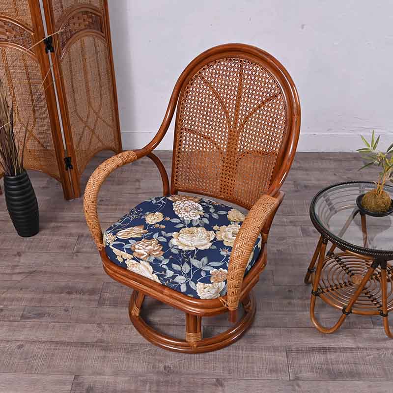 楽天市場】ラタン(籐) 回転椅子 選べるクッション6種類 プリント イス