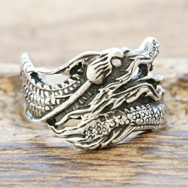 楽天市場】TJK ドラゴン リング 龍 シルバー 925 指輪 金運 運気 神