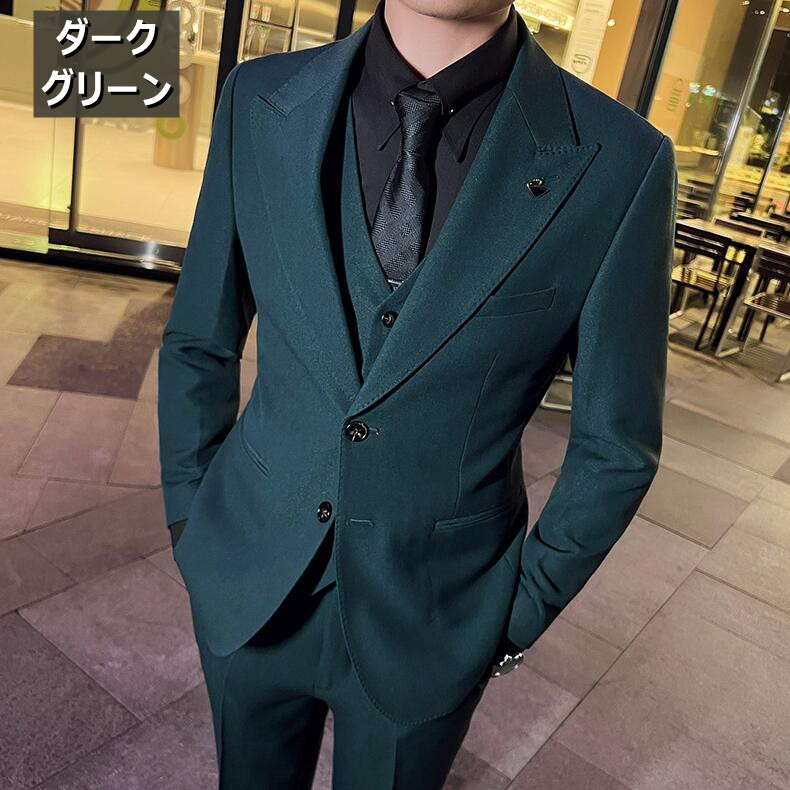 楽天市場】スリーピース スーツ メンズ 秋 冬 フォーマル スリム