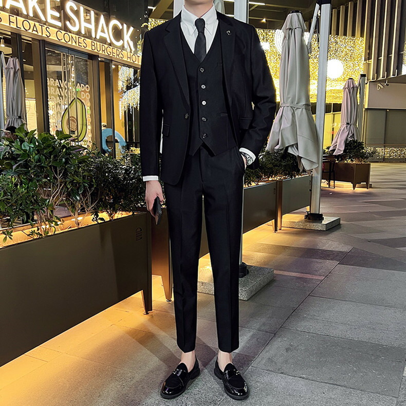 楽天市場】スリーピーススーツ メンズ 秋 冬 スリム スーツ