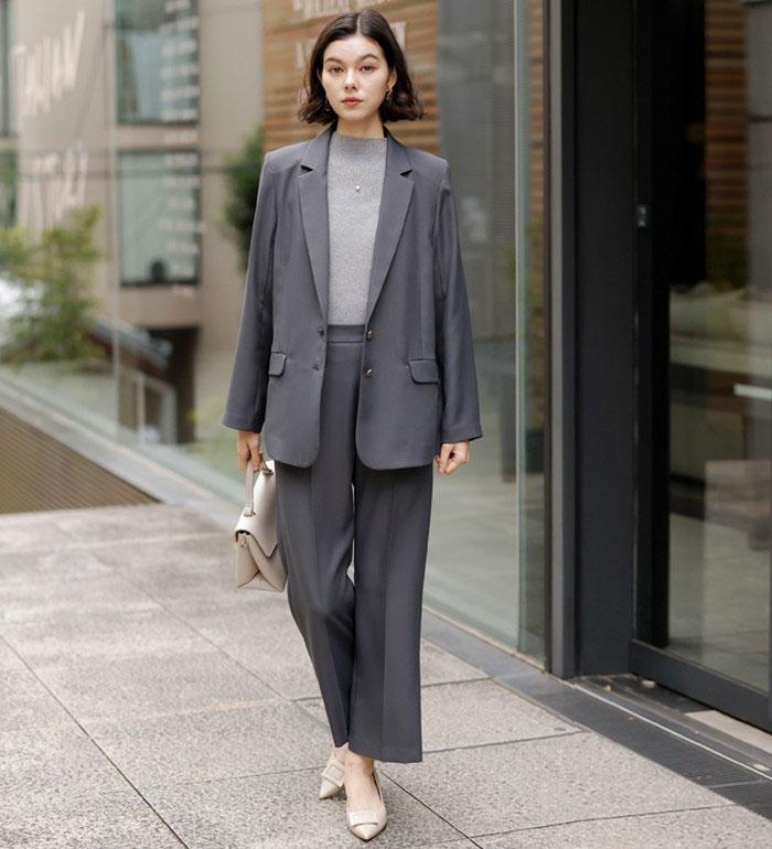 楽天市場】【2点セット】2ボタンボックスジャケットセットアップ