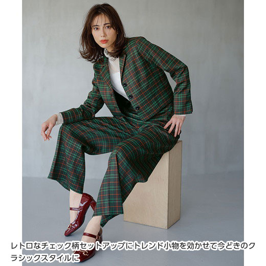 楽天市場】【2点セット】レトロタータンチェック柄セットアップ