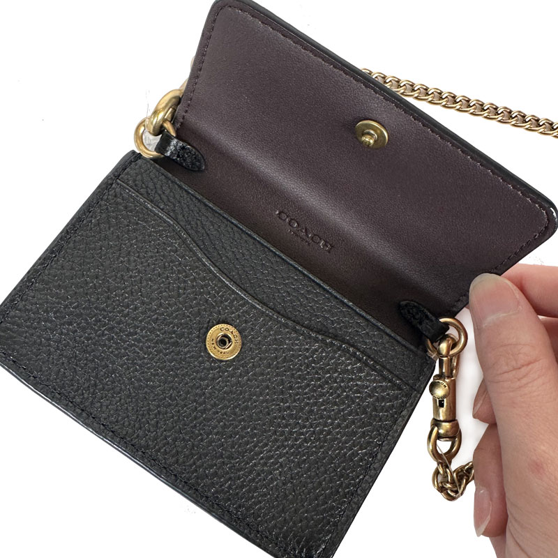 楽天市場】COACH コーチ Polished Pebbled Leather Half Flap Card