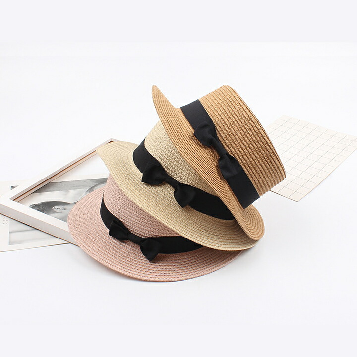 楽天市場】【即納・送料無料】リボン付きカンカン帽 キッズ用 子供用