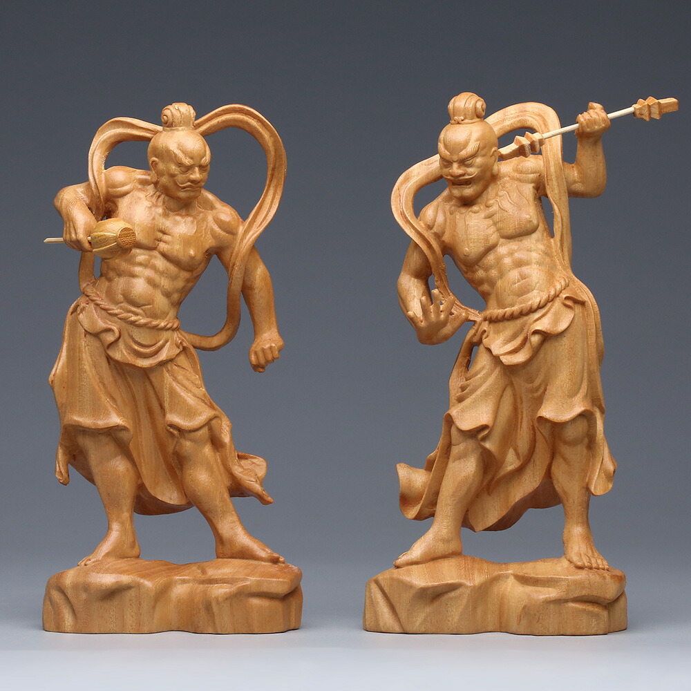 楽天市場】仁王像 置物 金剛力士 木彫り 桧木（ヒノキ）仏像