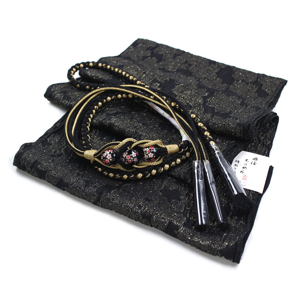 楽天市場】振袖用 帯締め帯揚げセット 黒 帯締め 帯揚げ 帯締 帯揚 総