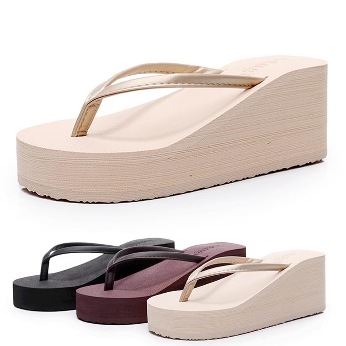 楽天市場】サンダル 厚底サンダル 厚底ビーチサンダル ウェッジソール