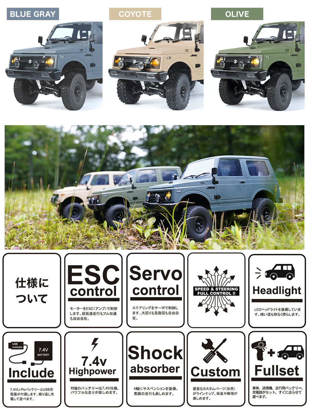 楽天市場】WPL JAPAN ラジコン スズキ ジムニー(JA11) 1/10 アウトドア