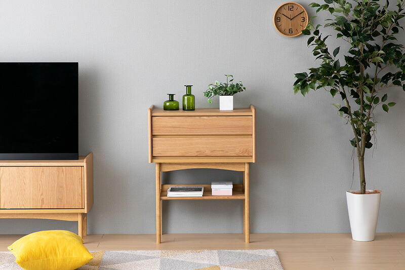 楽天市場】一生紀 コンソールテーブル 幅65 完成品 天然木 引き出し 2