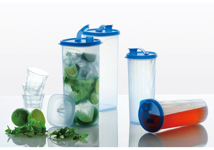 楽天市場】タッパーウェア 冷水筒 2L 2本セット スクエア スリムライン