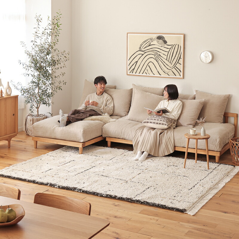 楽天市場】ラグ ラグマット BIANCA LINE-DOT 100×140 ベニワレン風