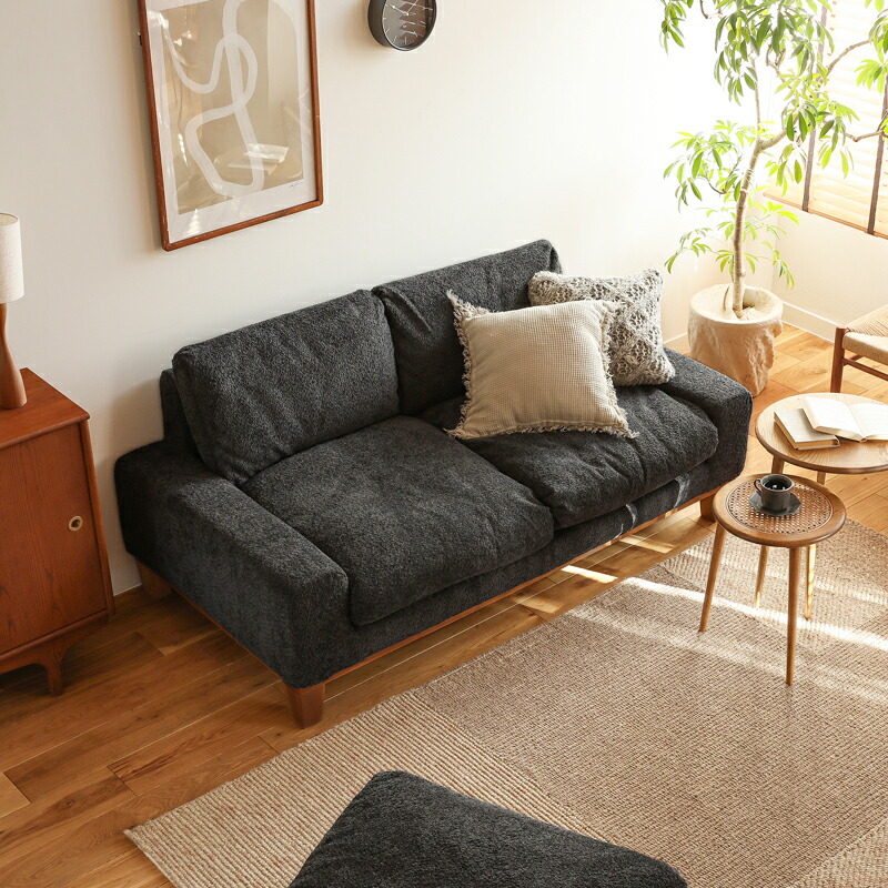 楽天市場】2人掛けソファー folk／BR ブラウン 北欧 ナチュラル