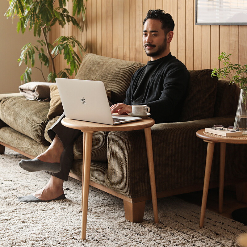 楽天市場】ネストテーブル RattanMix／NA 円形 ナチュラル 北欧 オーク