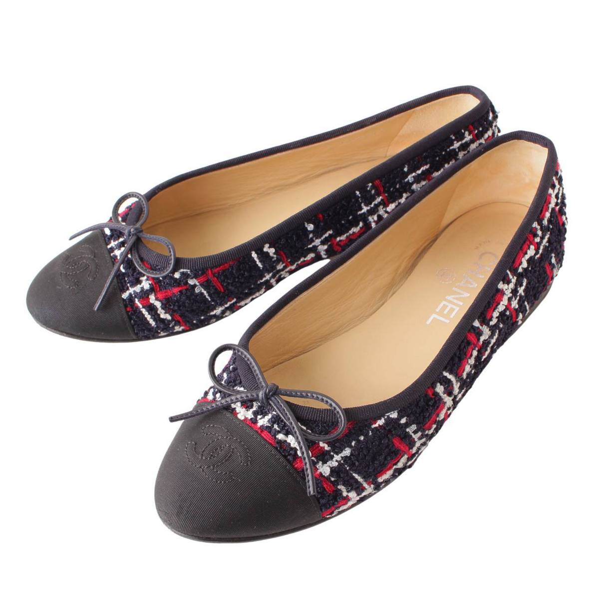 楽天市場】【シャネル】Chanel バレリーナ フラットシューズ G02819