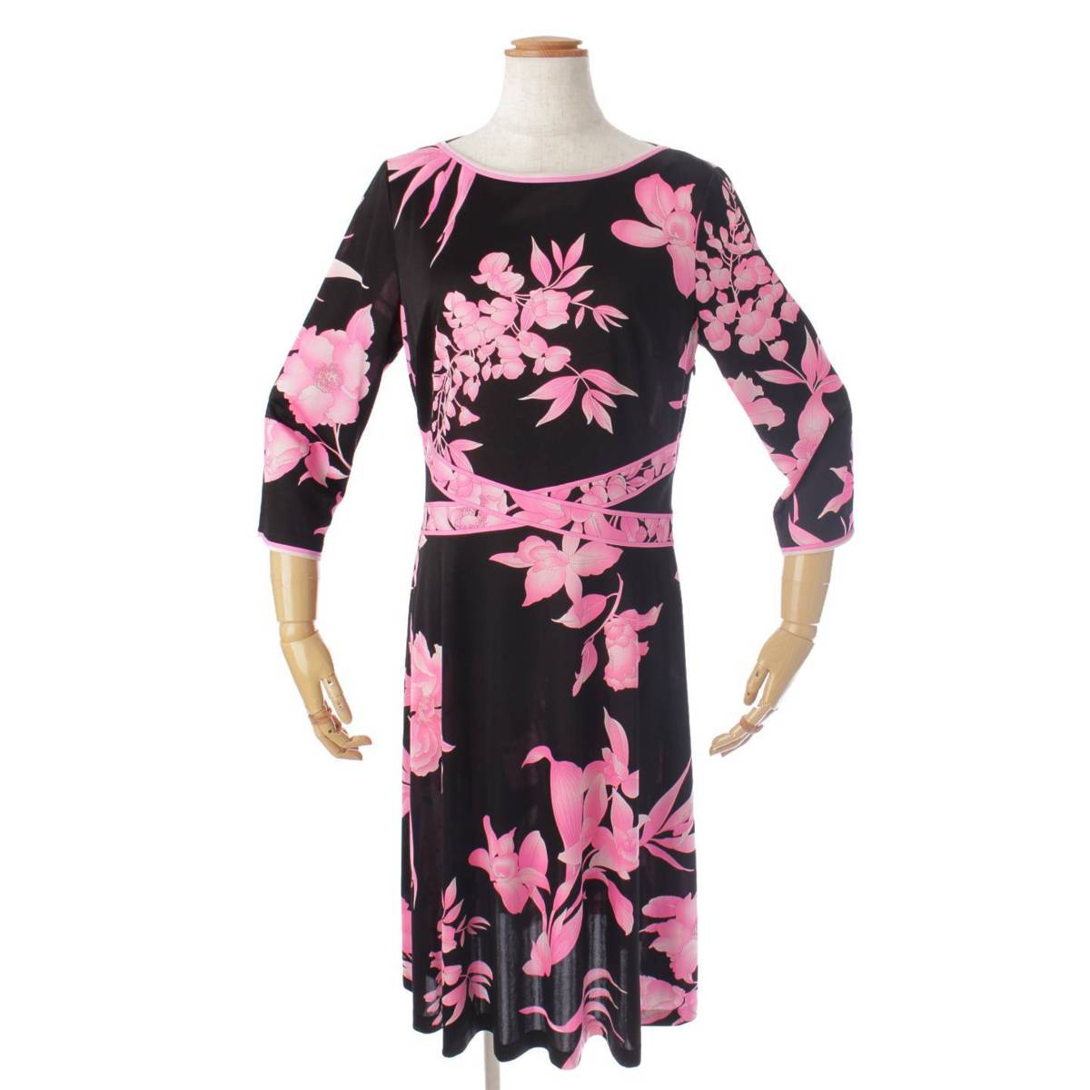 楽天市場】【レオナール】LEONARD カンカン 花柄 長袖 ワンピース