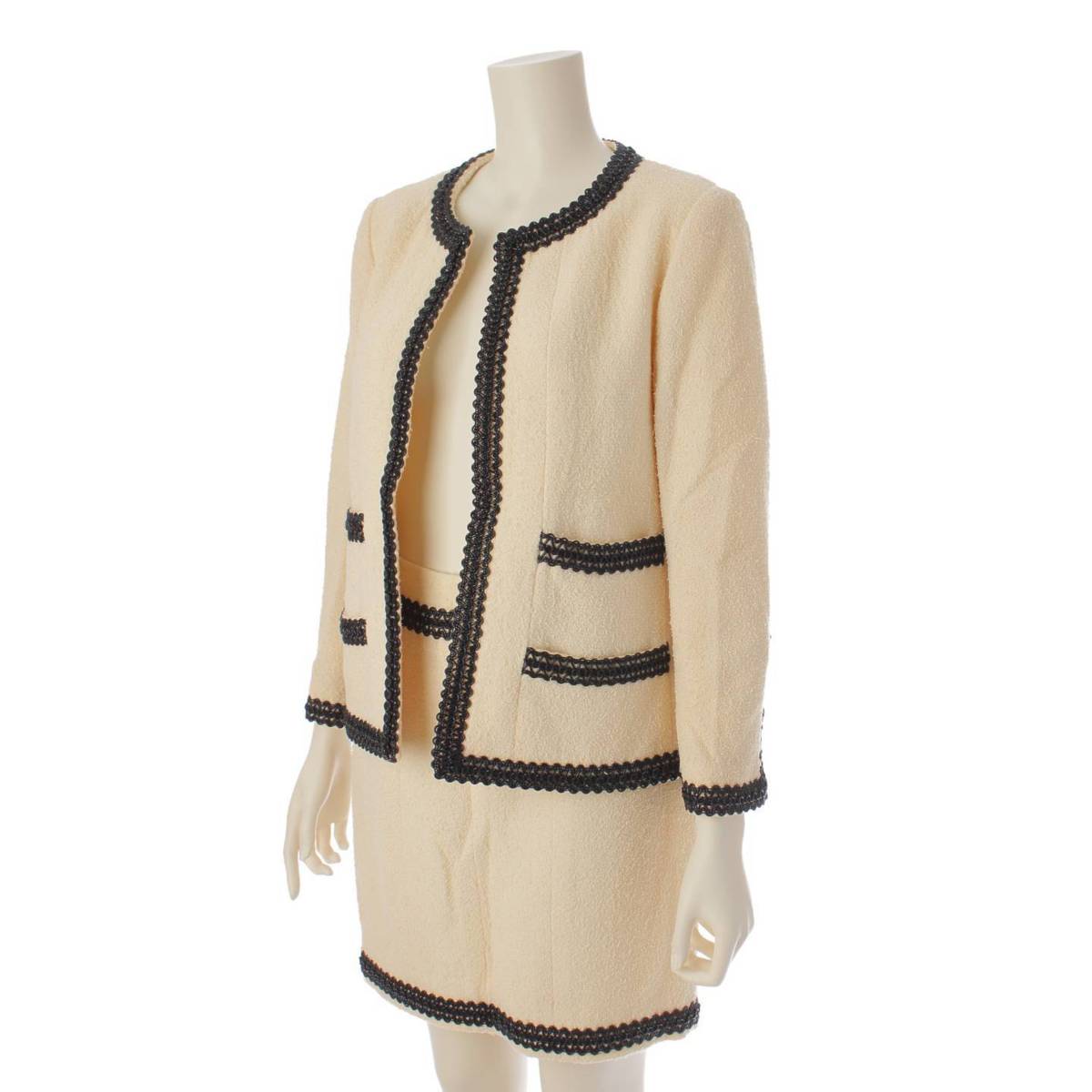 楽天市場】【シャネル】Chanel 94P ツイード ノーカラージャケット