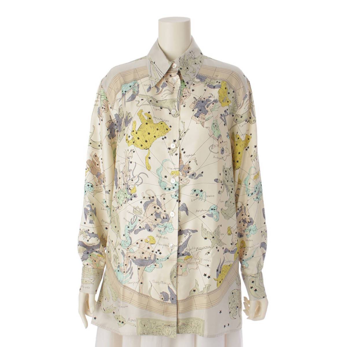 楽天市場】【エルメス】Hermes マルジェラ期 星座 シルク 長袖 シャツ
