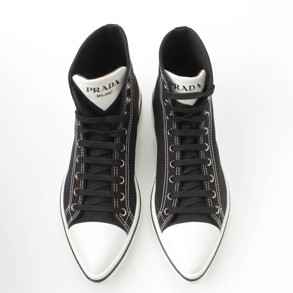 楽天市場】【プラダ】Prada ポインテッドトゥ キャンバス ハイカット