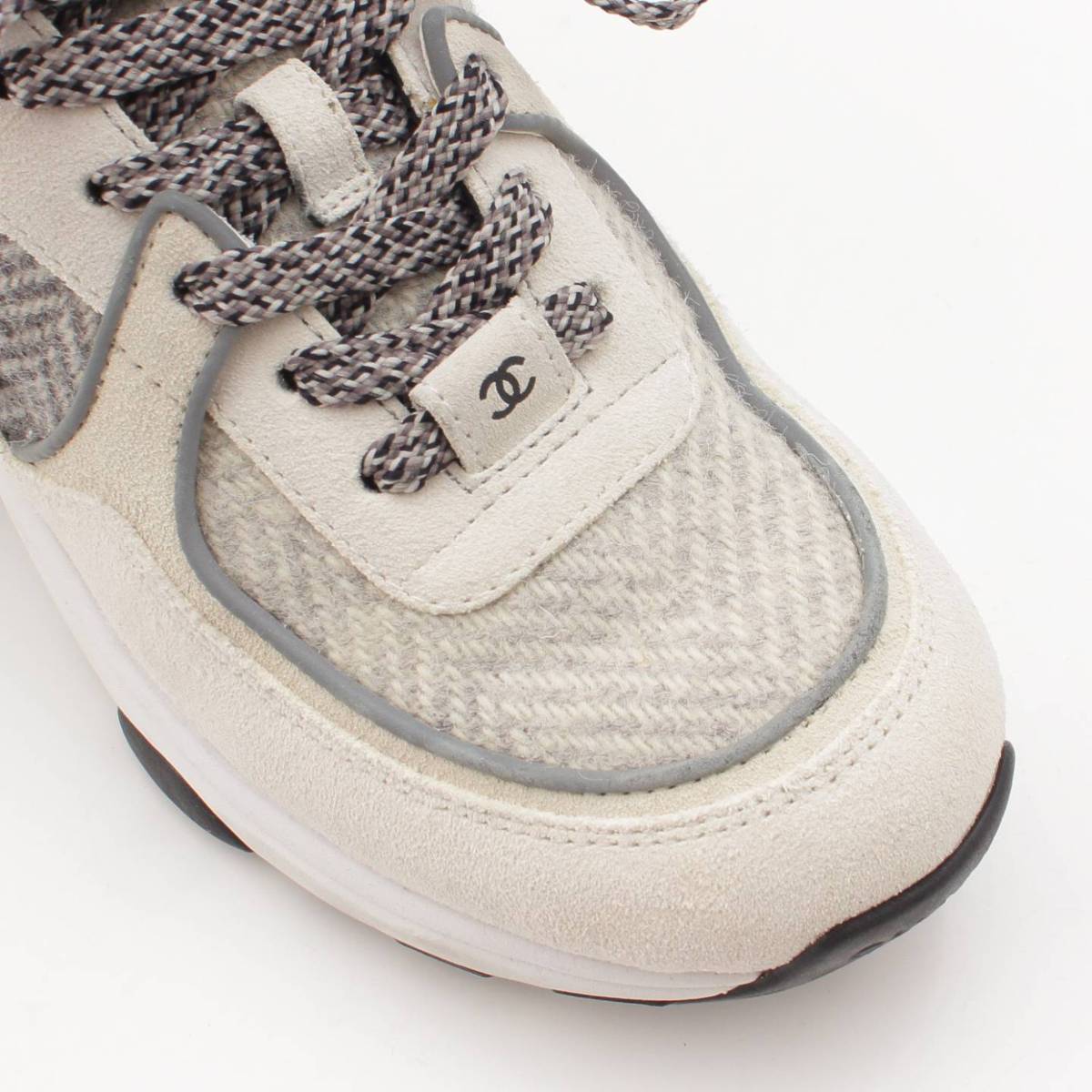 楽天市場】【シャネル】Chanel ニット×スエード ローカット スニーカー