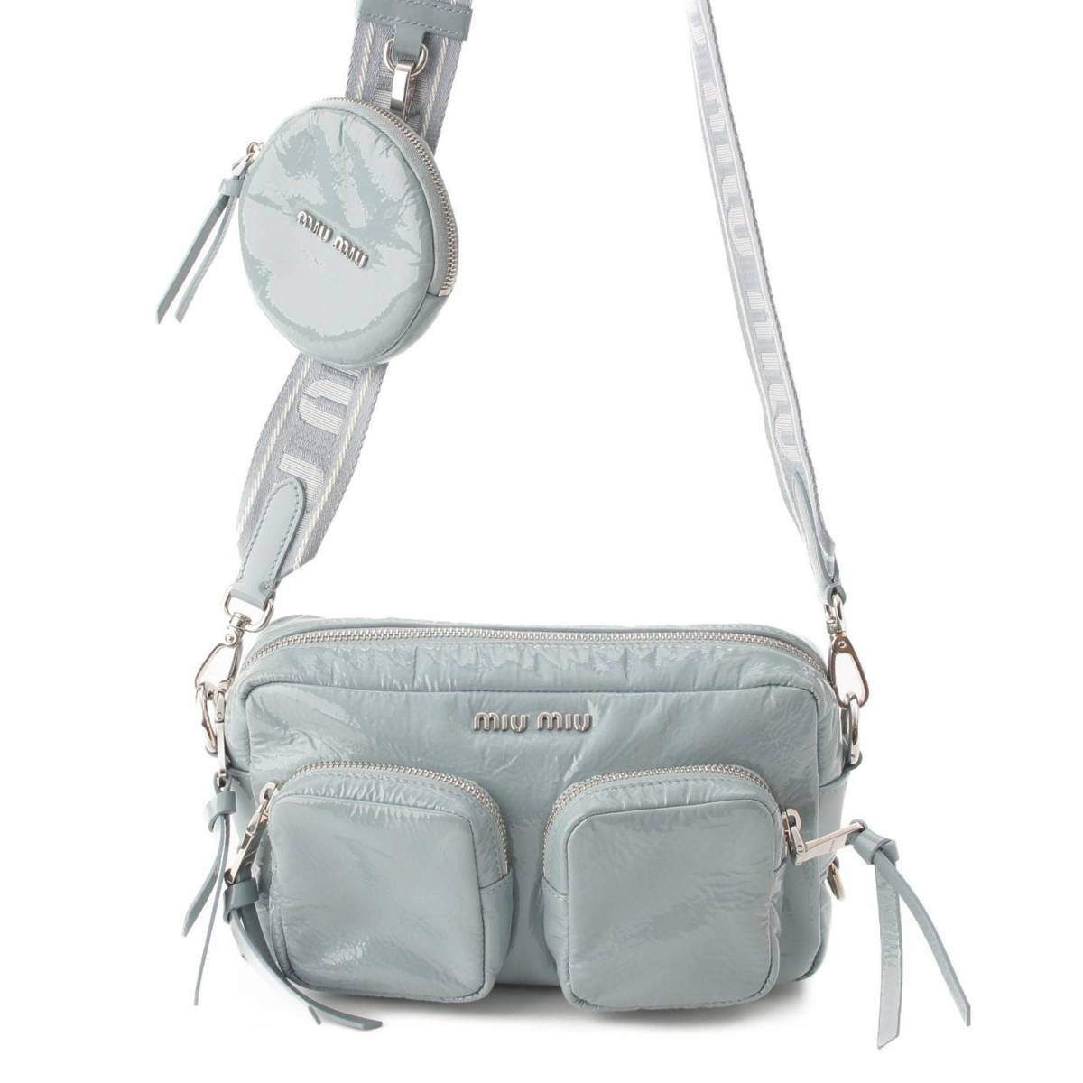 楽天市場】【ミュウミュウ】Miu Miu パテント ロゴ ポーチ付き