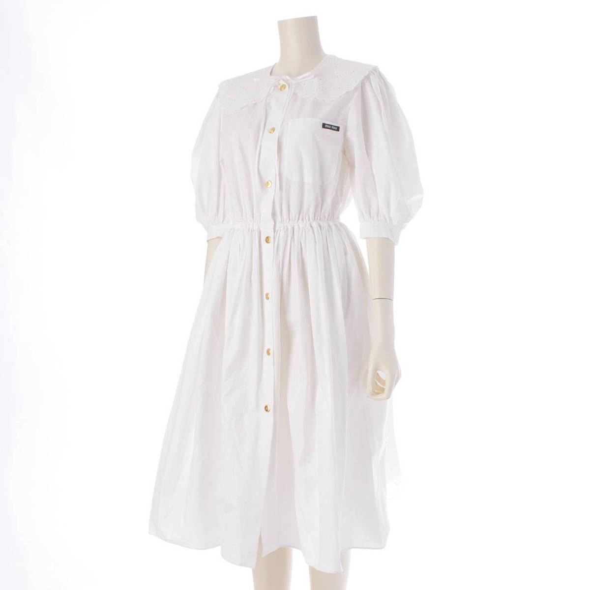 楽天市場】【ミュウミュウ】Miu Miu 21年 ホワイトポプリン デザイン襟