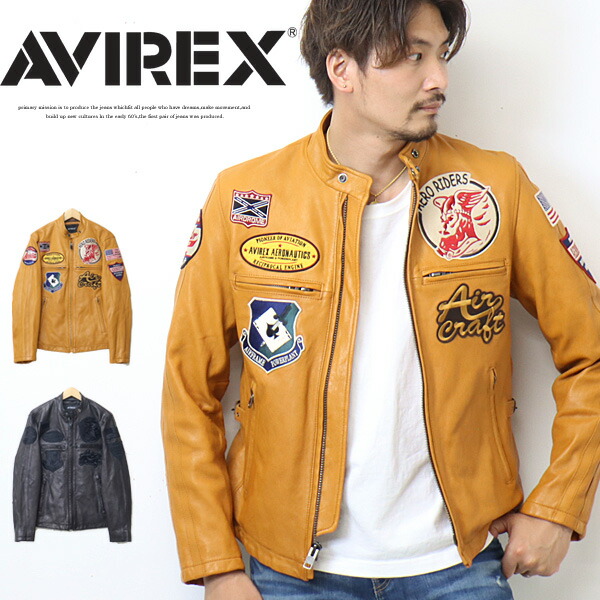 楽天市場】AVIREX アヴィレックス パッチド ライダースジャケット