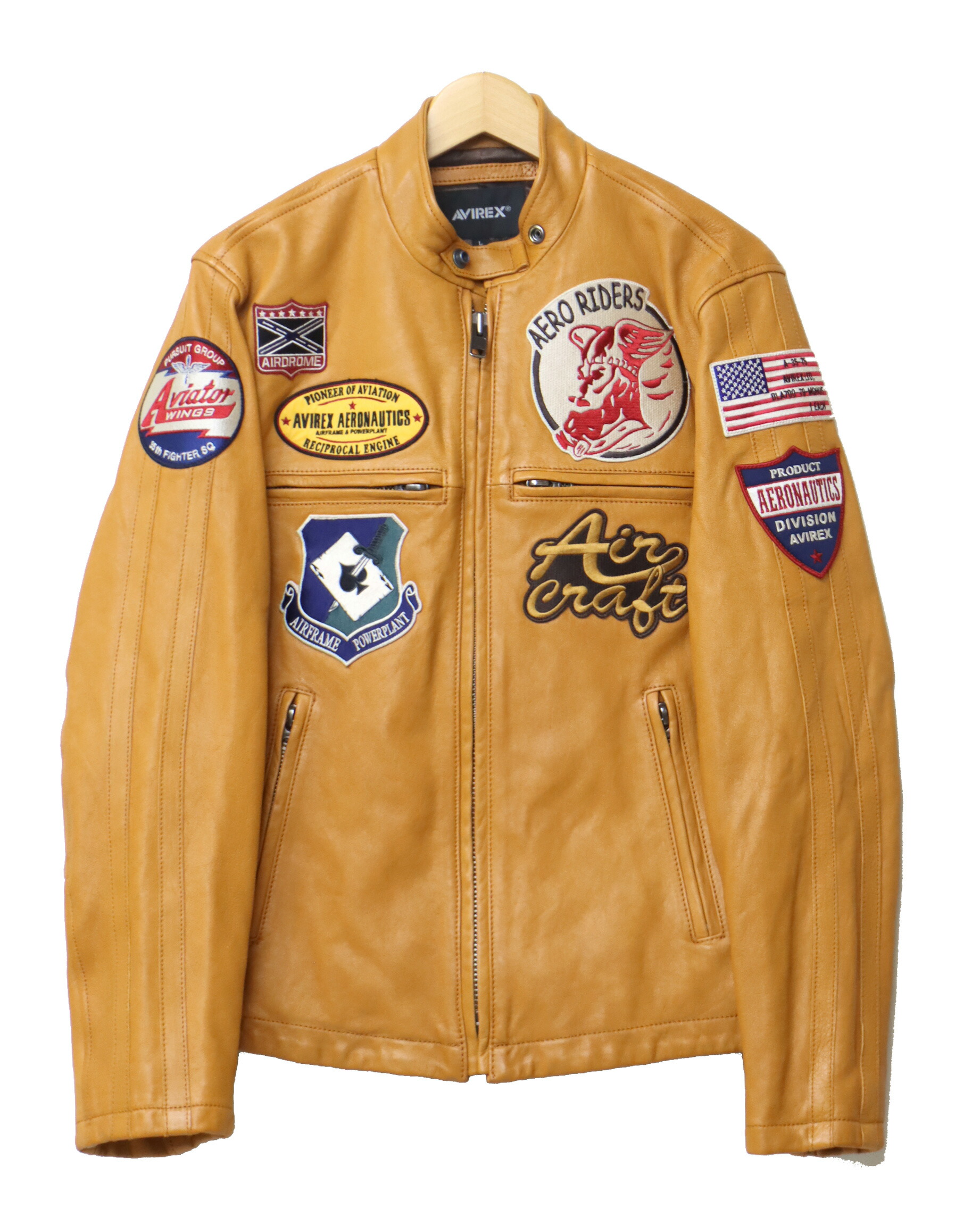 楽天市場】AVIREX アヴィレックス パッチド ライダースジャケット