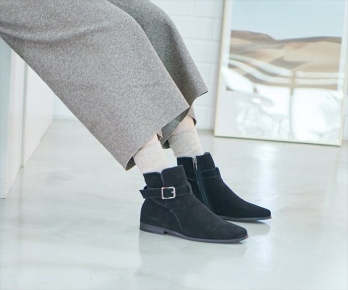 楽天市場】本革 革 ショートブーツ スエード ブーツ フラット