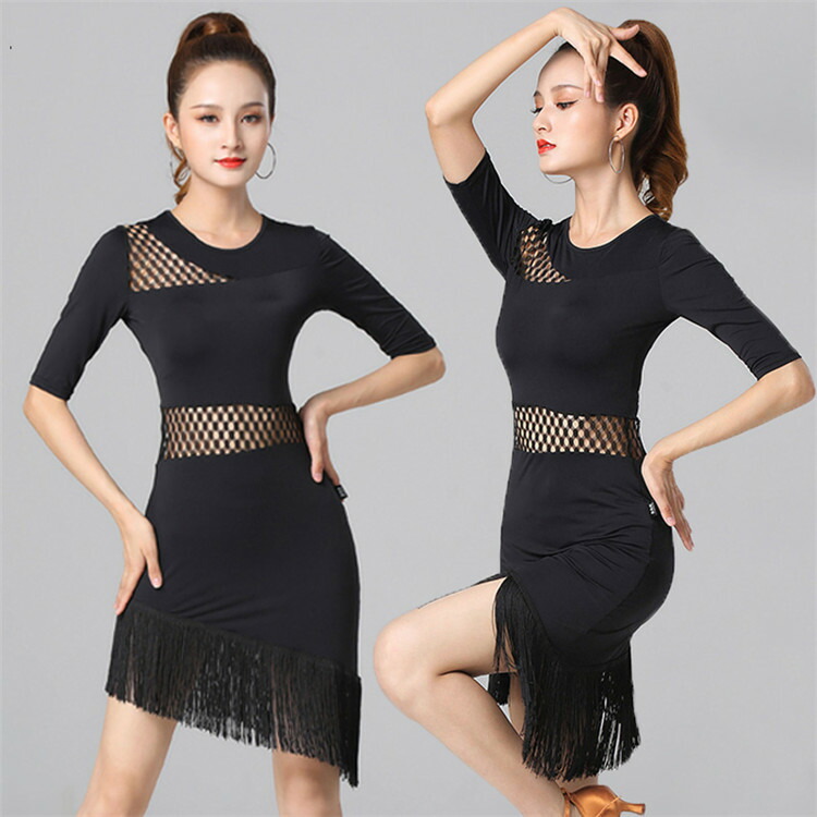 楽天市場】社交ダンス衣装 ラテンドレス 黒 レディース ラテンダンス