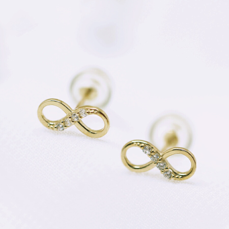 楽天市場】ピアス ゴールド pierce K10ゴールド 無限大 インフィニティ