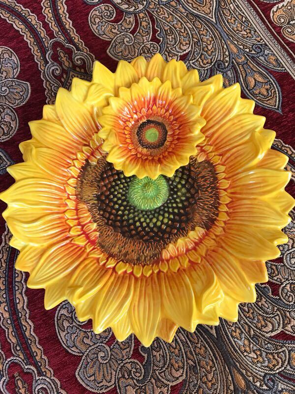 楽天市場】A008113ヒマワリ柄 お皿二点セット プレート 向日葵