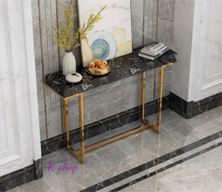 楽天市場】A008882高級サイドテーブル 人造大理石コンソールテーブル