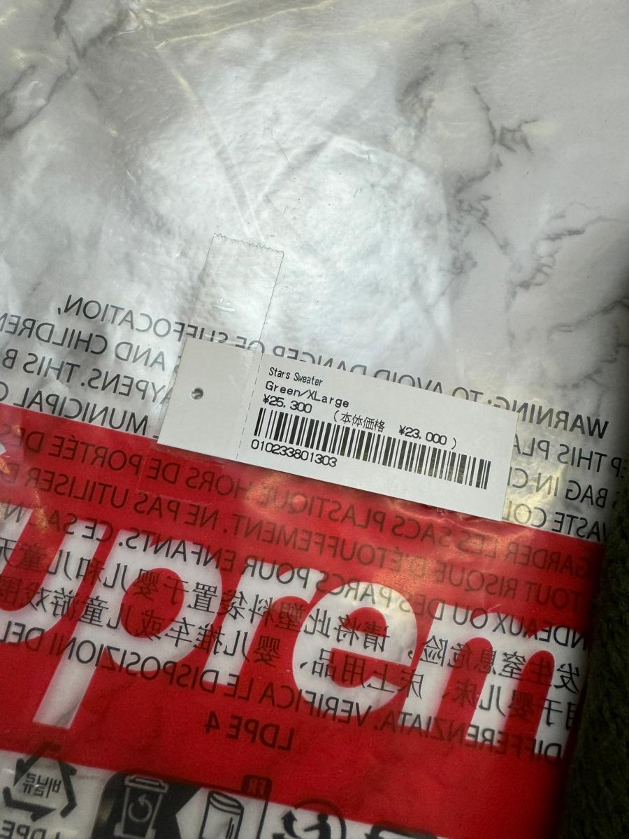 楽天市場】【中古】 SUPREME （ｼｭﾌﾟﾘｰﾑ） 24SS Stars Sweater Green