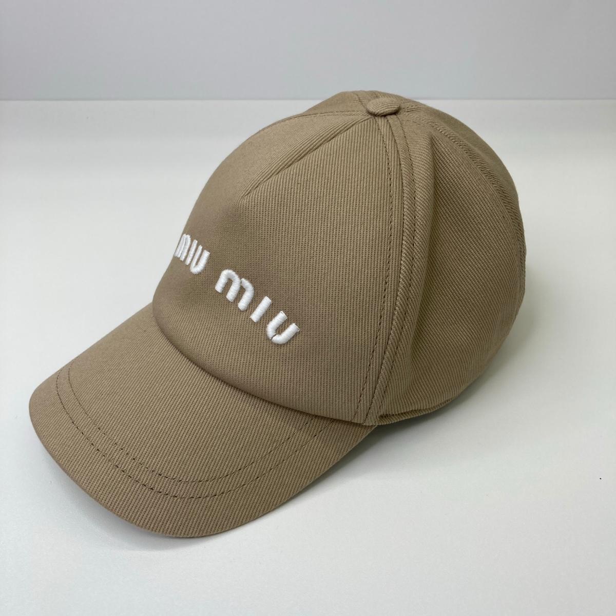 楽天市場】MIUMIU ミュウミュウ ドリル ベースボールキャップ ロゴ刺繍