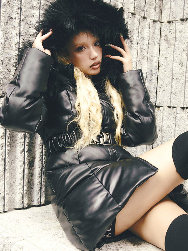 楽天市場】GYDA ジェイダ ダウン ロング ブランド 合皮 オリジナルロゴ