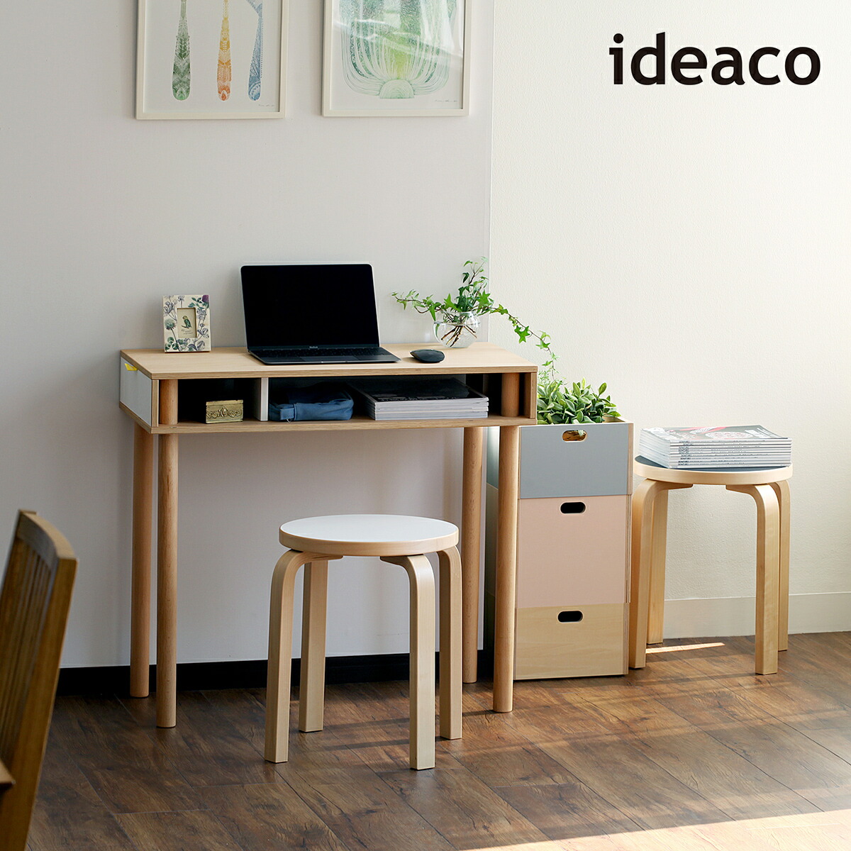 楽天市場】イデアコ パレット ミニデスク デスク スリム パソコン