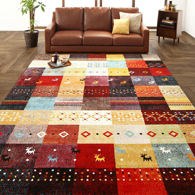 楽天市場】ELG ギャッベデザインラグ約幅200 奥行250cmトルコ製