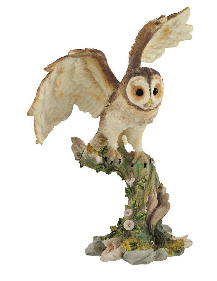 楽天市場】止まり木で羽を広げるフクロウ（梟）ふくろう 彫像 彫刻